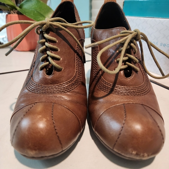 Biviel leather lace-up booties size 7 Brown 3-inch heels - Picture 10 of 10